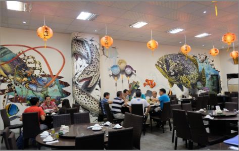 肥东海鲜餐厅墙体彩绘